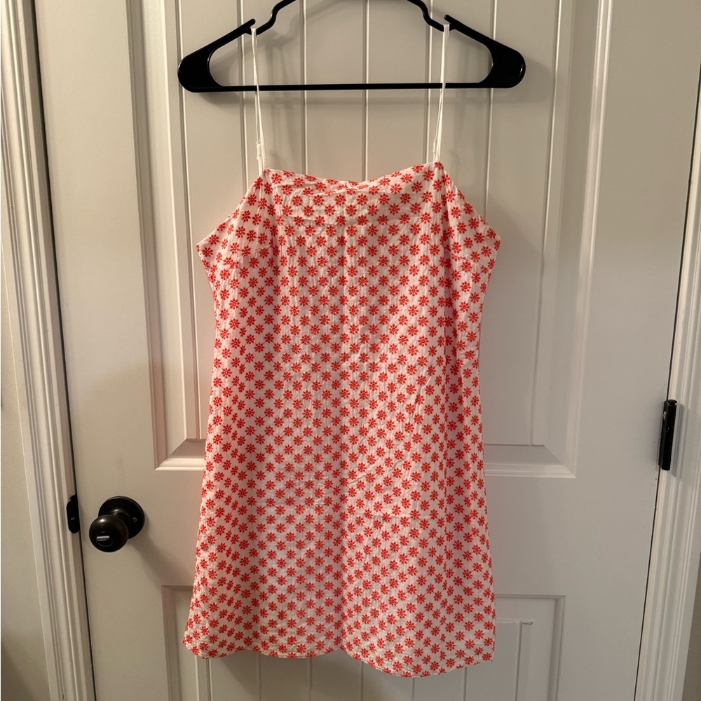 Orange and White floral mini sundress